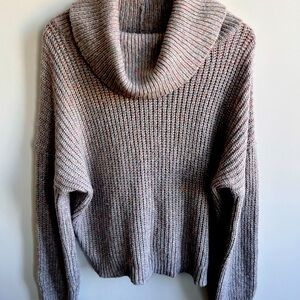 Express Grey Sparkle Turtleneck Sweater